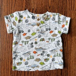 Wonder Nation Baby Short Sleeve T-Shirt - Travel Design - Size 0-3 months